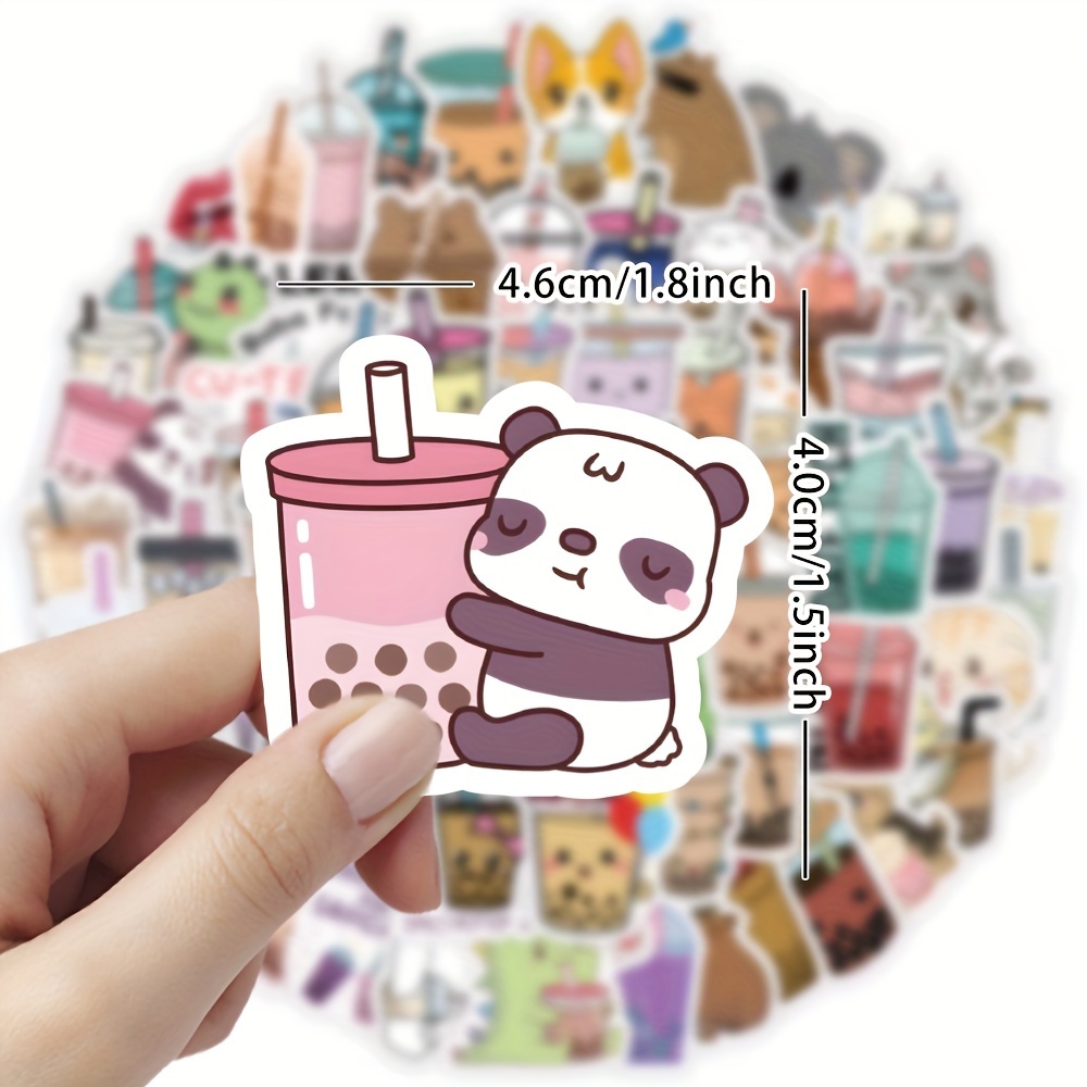 Cute Bubble Tea Stickers Roll Kawaii Drink Decals For Phone - Temu