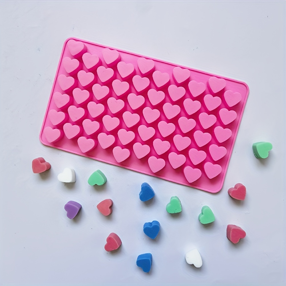 2 Pack Mini-Size Silicone Gummy Candy Chocolate Molds Jello Fondant Small  Hearts