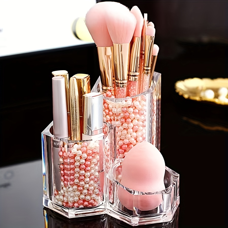 Clear Acrylic Makeup Organizer for Desk Storage
