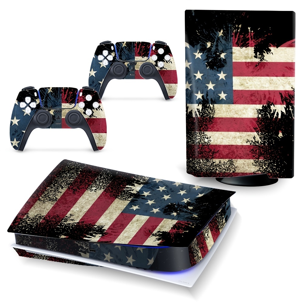 Skin do console e controladores PS5 para Playstation 5 versão digital,  bandeira dos EUA Console e controladores PS5 skin capa de adesivo de vinil
