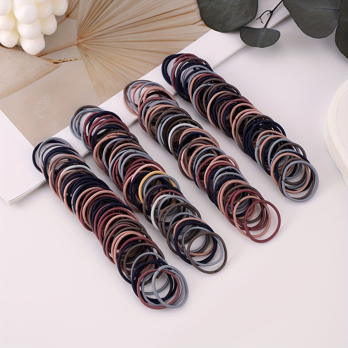 50/100pcs Elastic Hair Accessories For Girls Rubber Bands Candy  Fluorescence Black Colored Ring Ponytail Holder