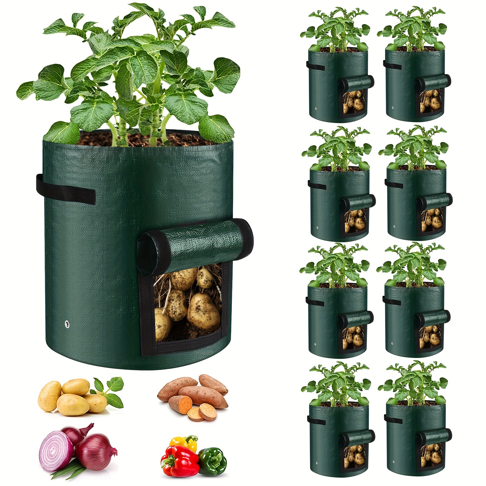 10 Gallon Grow Bags, Grow Bag 10 Gal, Fabric Pots 10 Gallon, Fabric  Planters Grow Bags 10 Gallon, 10 Pack Plant Bags for Planting, Aeration  Fabric