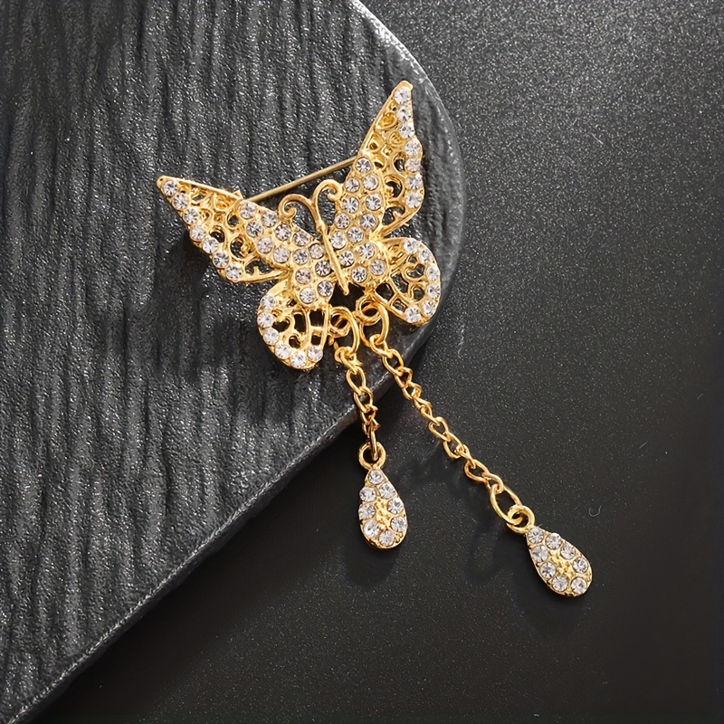 New Butterfly Brooches Pins for Women with Shiny Cubic Zirconia