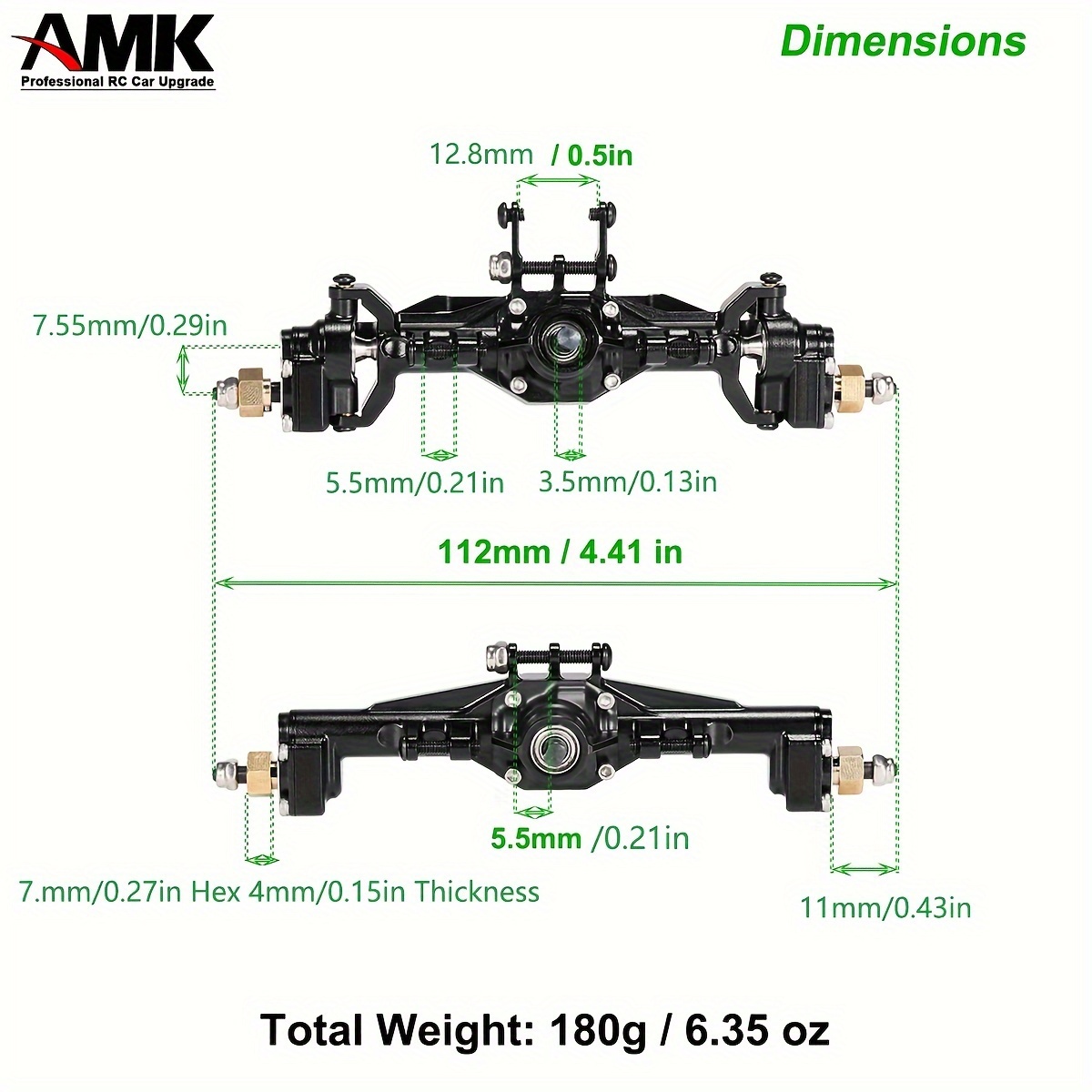 真鍮ポータルアクスルフロントリアコンプリートセット 7mm 六角