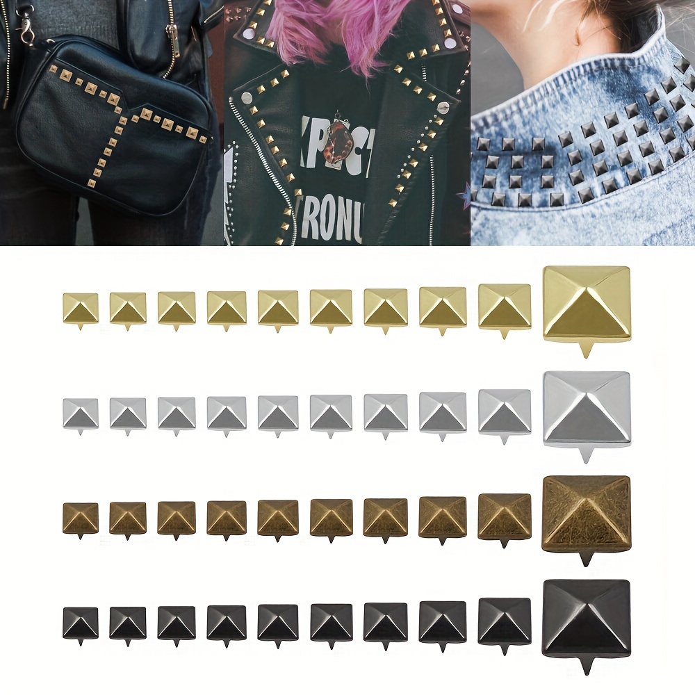 30pcs Punk Spikes Studs Cool Metal Spikes Rivet for DIY Leather Craft  Collar Belt Bags 
