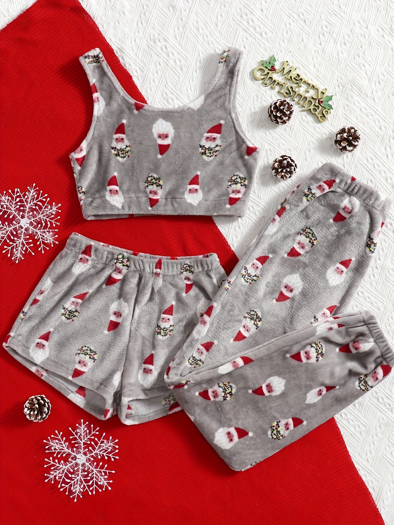 Christmas Snowman Print Pajama Set, Casual V Neck Long Sleeve Button Up Top  & Elastic Waistband Pants, Women's Sleepwear & Loungewear