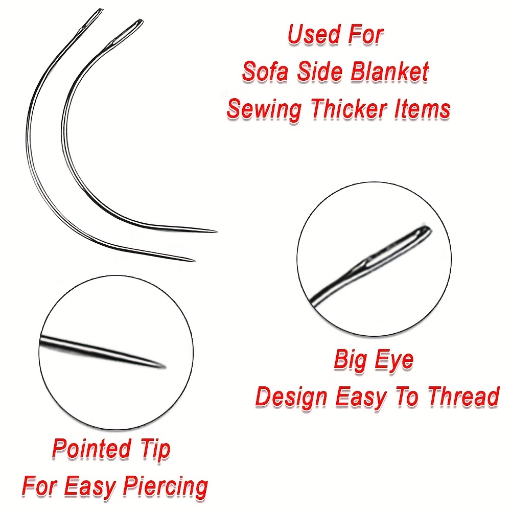 10pcs Large Hole C Shaped Curved Needles For Upholstery Carpet