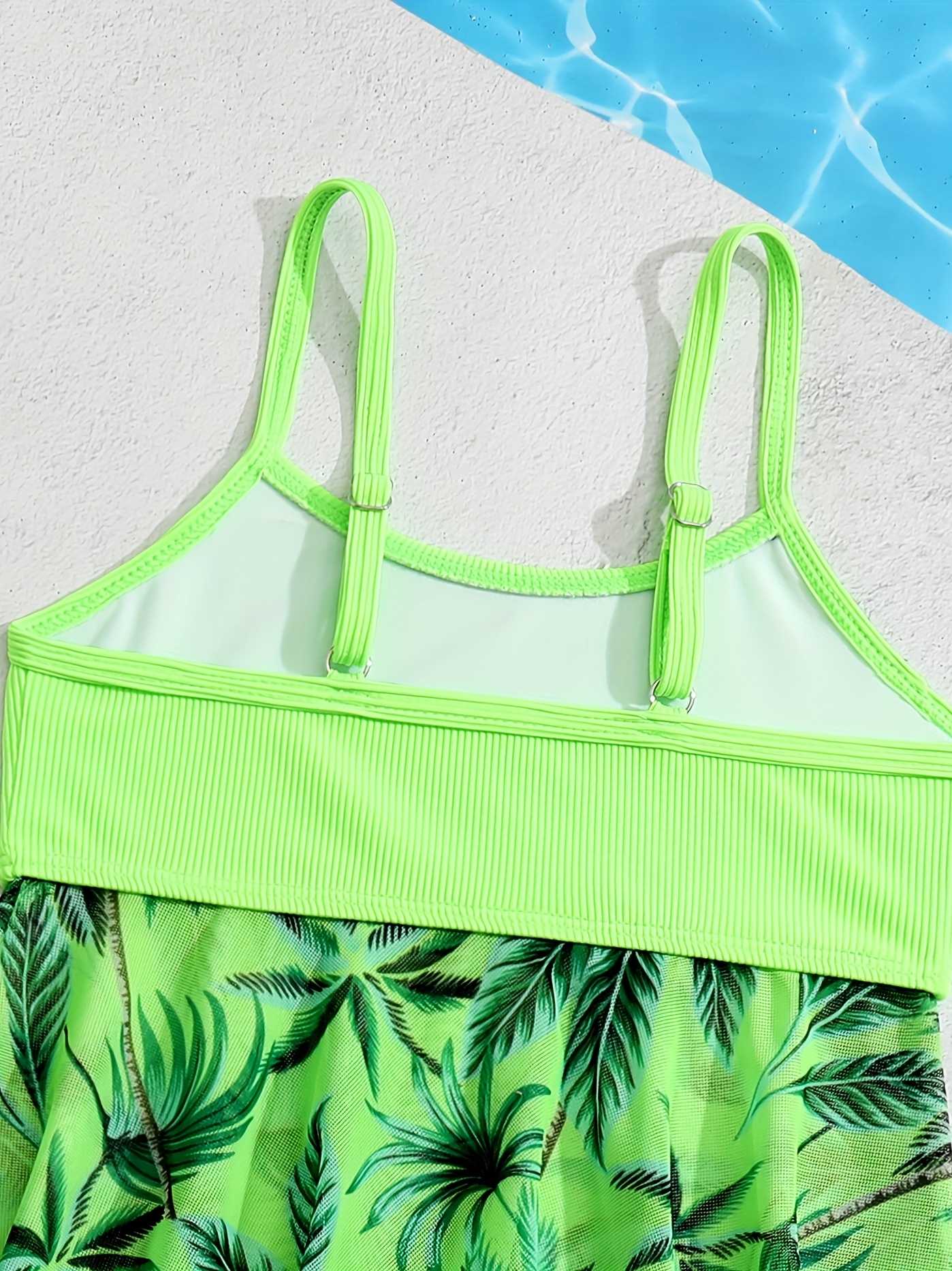 Toddler Girls Coconut Tree Graphic Cami Bikini Tankini - Temu