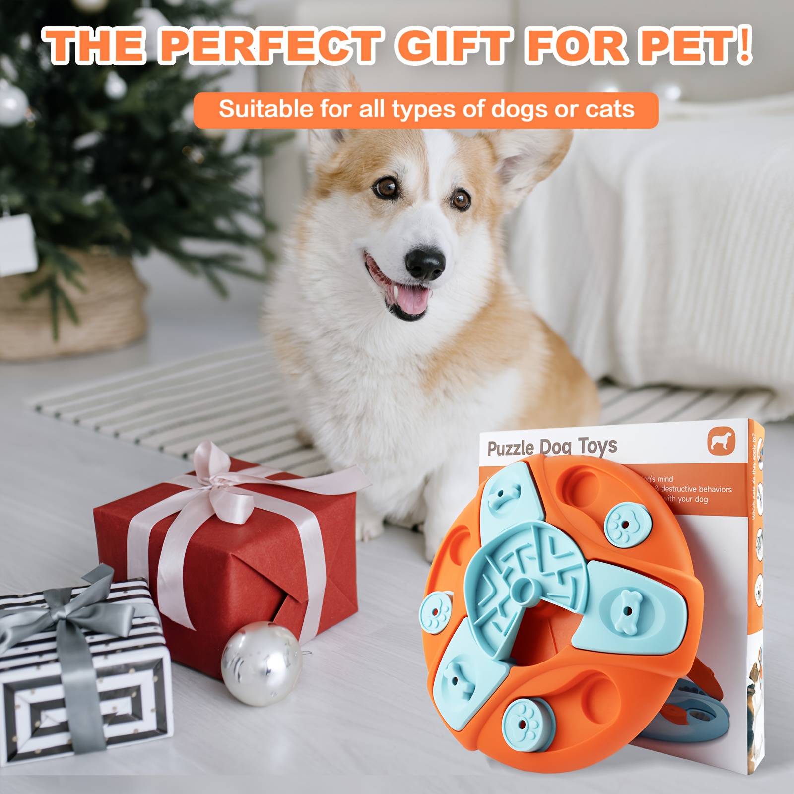 Pet Puzzle Toy Slow Feeder Bowl For Dog & Cat, Interactive Dog Toy For  Treats Training - Temu