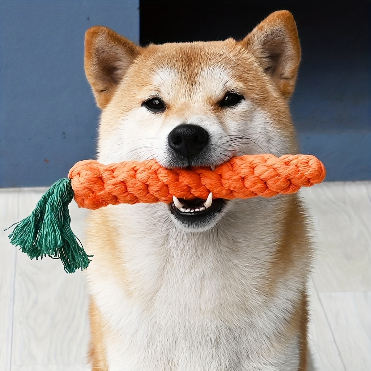 

1pc Carrot Design Pet Chew Durable Toy Dog Teeth Grinding Toy Dog Braided Knot Rope Chew Funny Toy