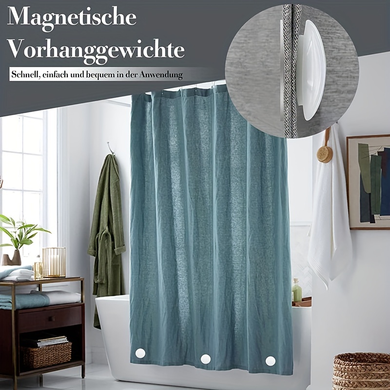  Magnetic Curtain Weights 8 Pack of Waterproof Magnets +  Carrying Case, Great Home Decor for Bathroom, Shower, Liner, Flags, and  Sheer, Heavy Duty Works Outdoor to Stop Wind (8 Pack, White) 