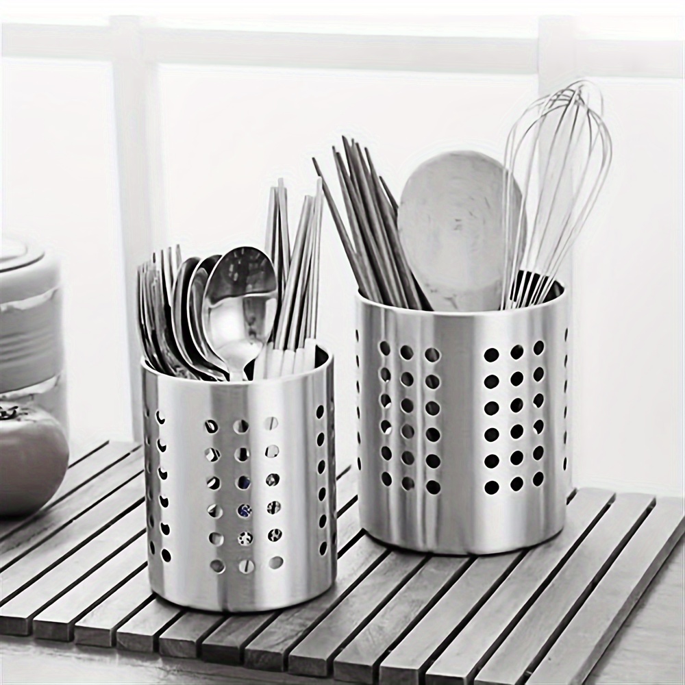 

1pc Chopsticks Lightweight Holder Cage, Stainless Steel Stand Steadily Cutlery Holder, Kitchen Utensil Container, Kitchen Supplies, Kitchen Storage Items