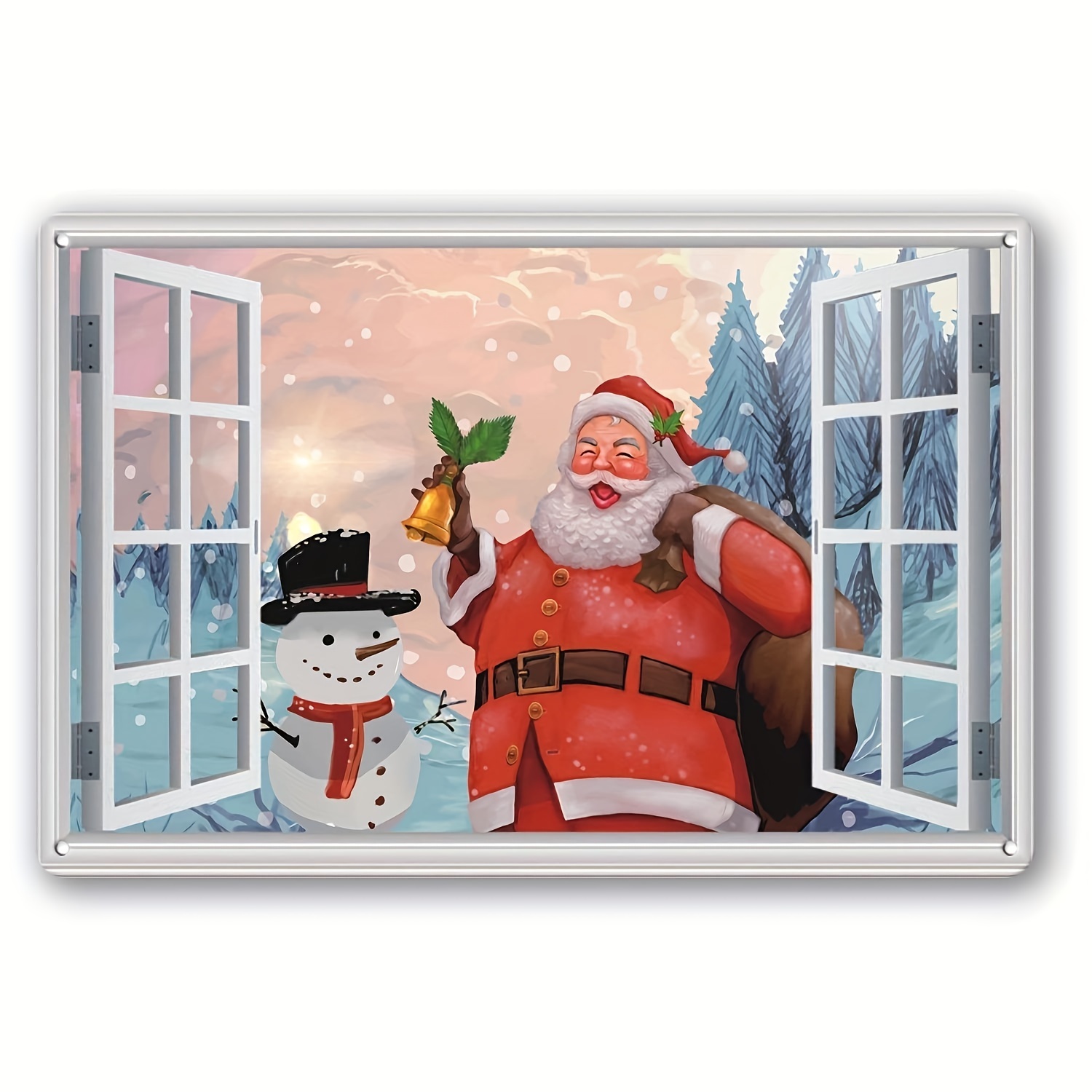 Cute Santa Claus Window Design Painted Pendants Christmas - Temu