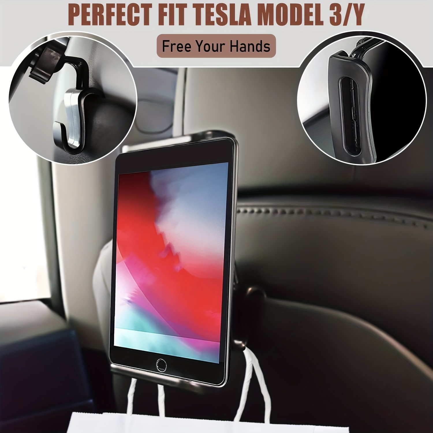Handy-Tablet-Autohalterung Kompatibel Für 2016-2023 Model 3 Model Y  Kopfstützenhalterung Rücksitz Handy-Tablet-Ständer Wiege M3/Y