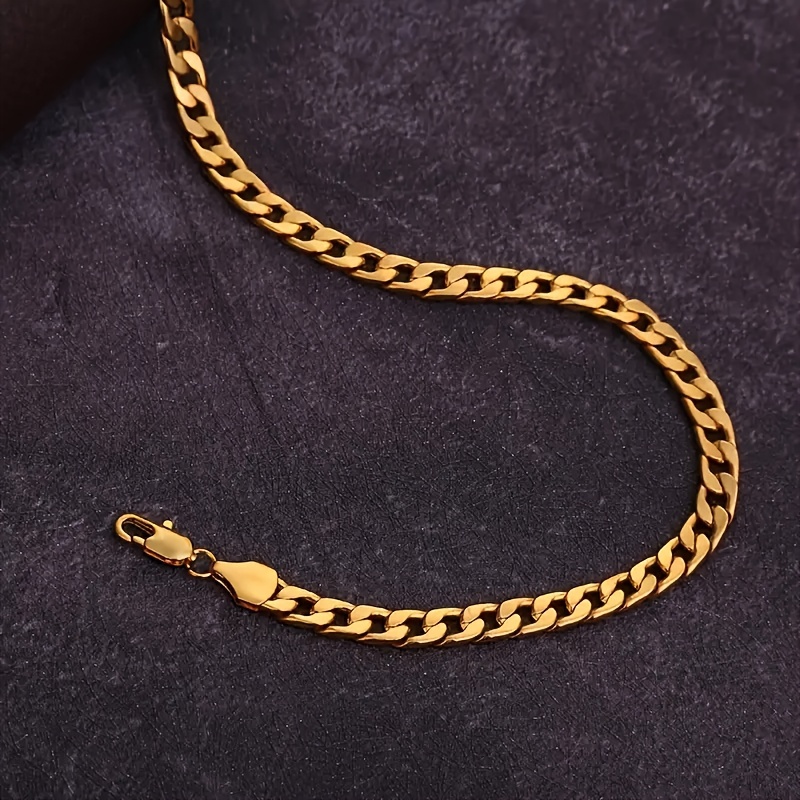 6mm Golden Plated Link Chain Necklace for Men