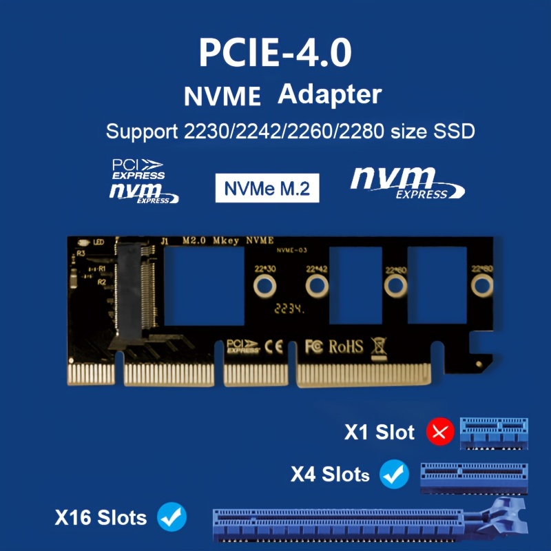 M.2 NVME PCIe 4.0 X16 アダプター アルミニウム ヒートシンク