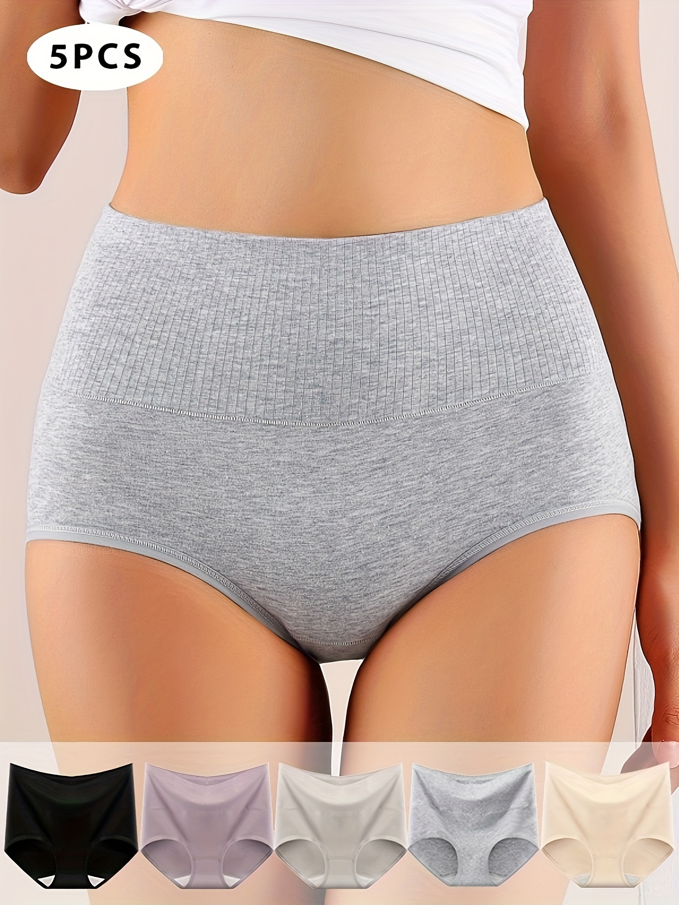 Buy High Waisted Cotton Underwear for Women, Super Soft Breathable Stretch  Briefs Comfortable Ladies Underpants 5 Pack Online at desertcartSeychelles
