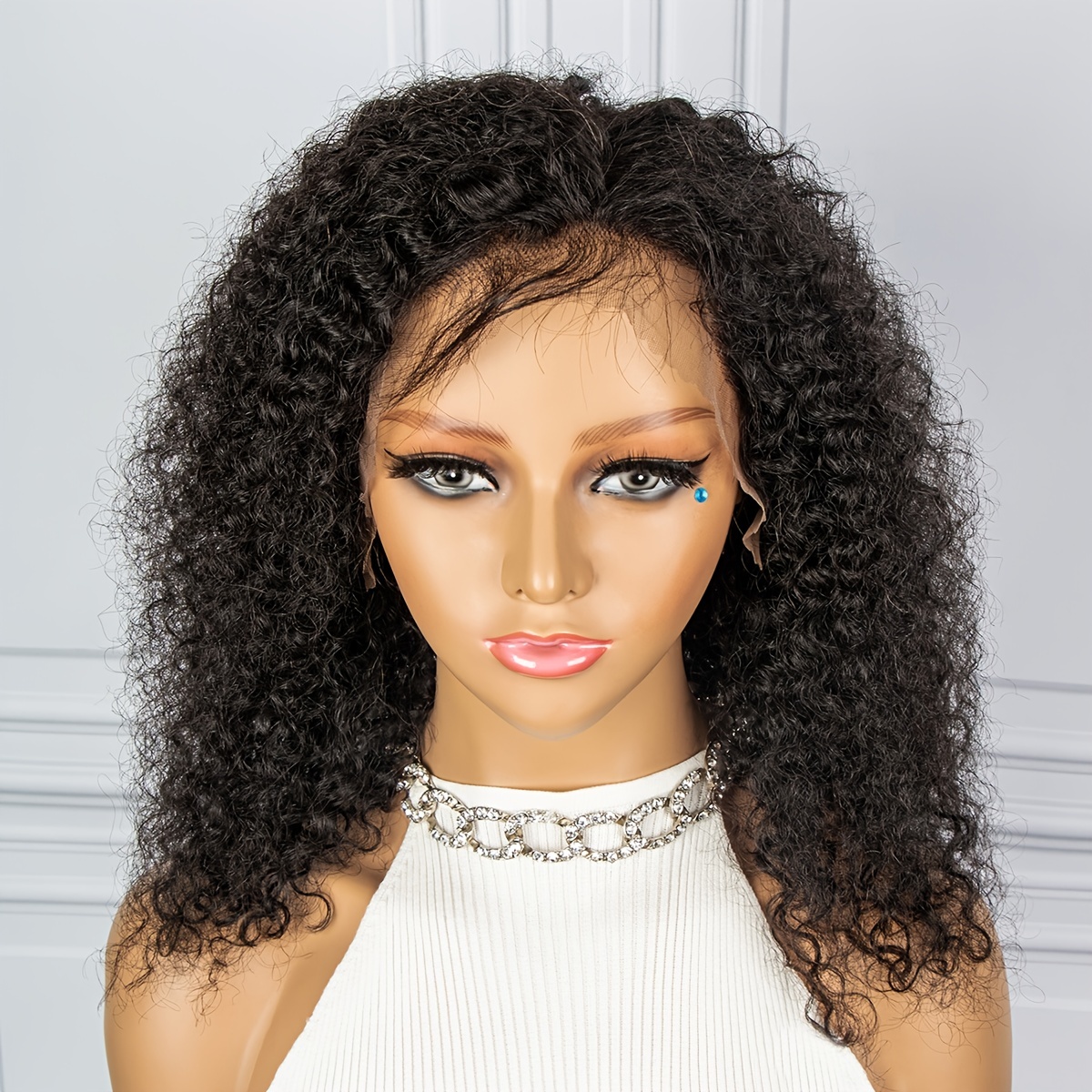 Virgin Human Hair Curly Bob Wig Lace Front 180% Density - Temu Canada