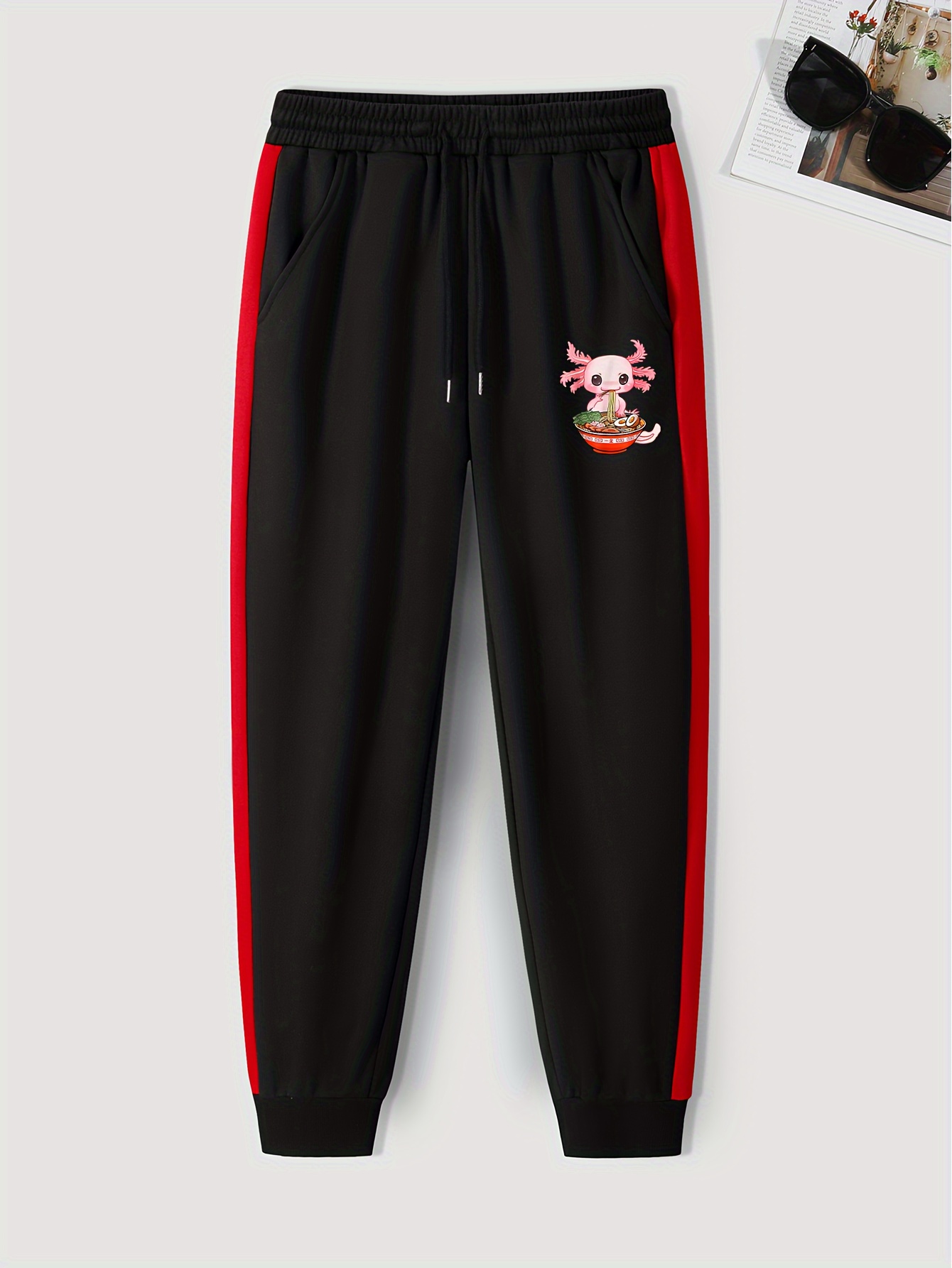 Funny Skeleton Print Drawstring Sweatpants Loose Fit Pants - Temu