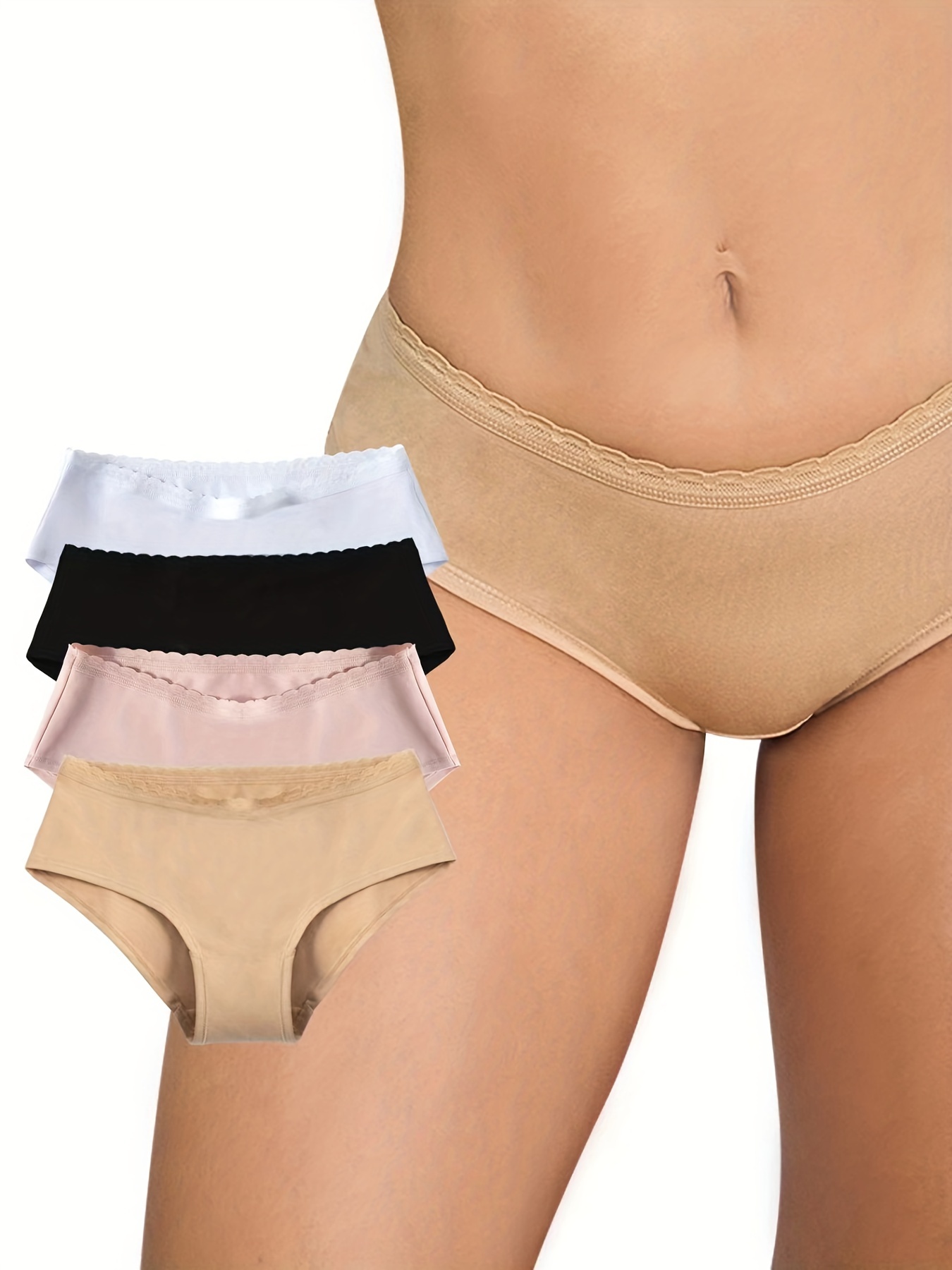 4pcs Women's Comfort Soft Elastic Hipster Panty Underwear Brief