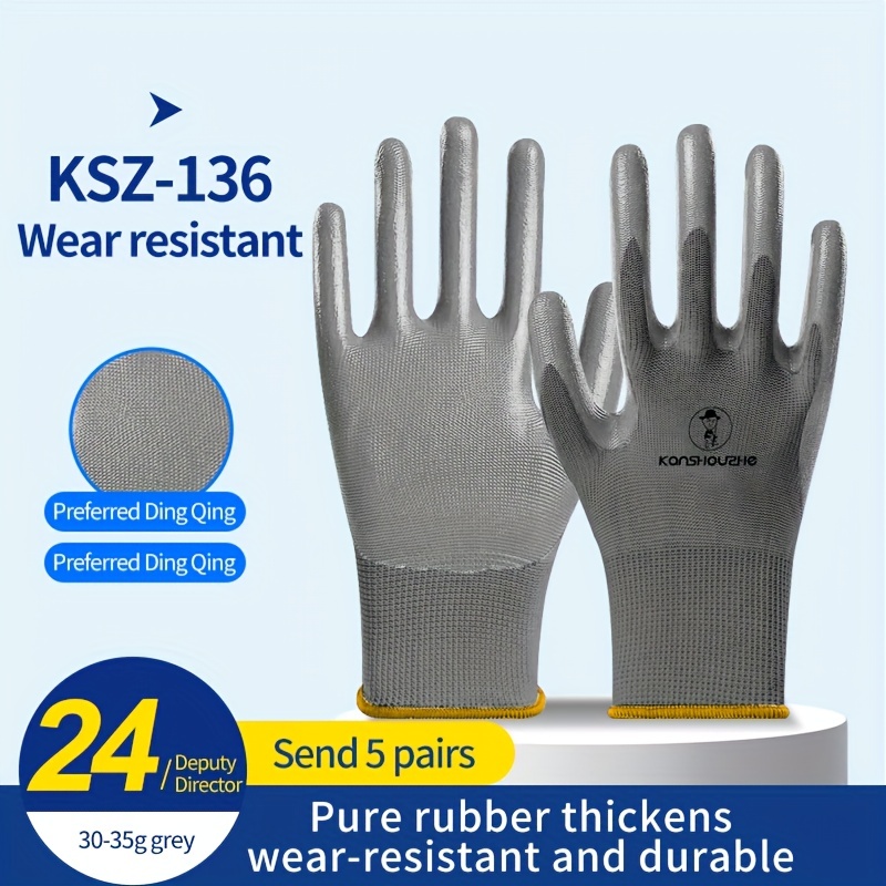 Latex Embossed Gloves Construction Labor Rubber Gloves Wear - Temu