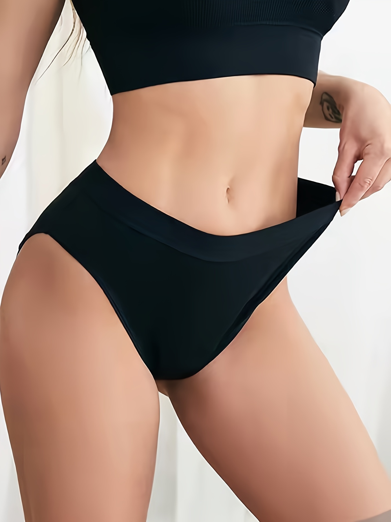 Black Four layer Period Panties Comfortable Super Absorbant - Temu