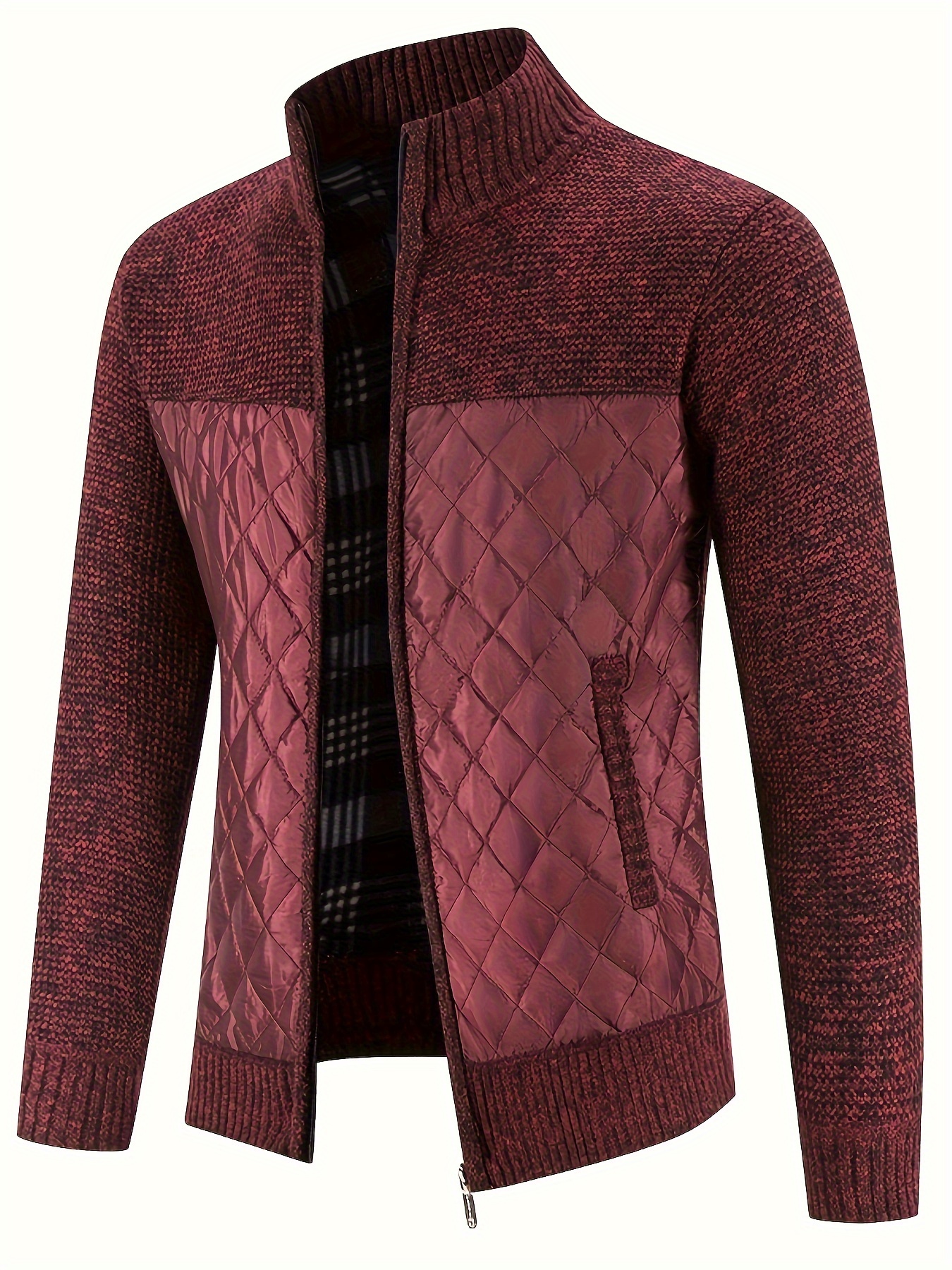 Casaco de homem acolchoado casual com camisola quente, casaco de gola alta para outono inverno detalhes 0