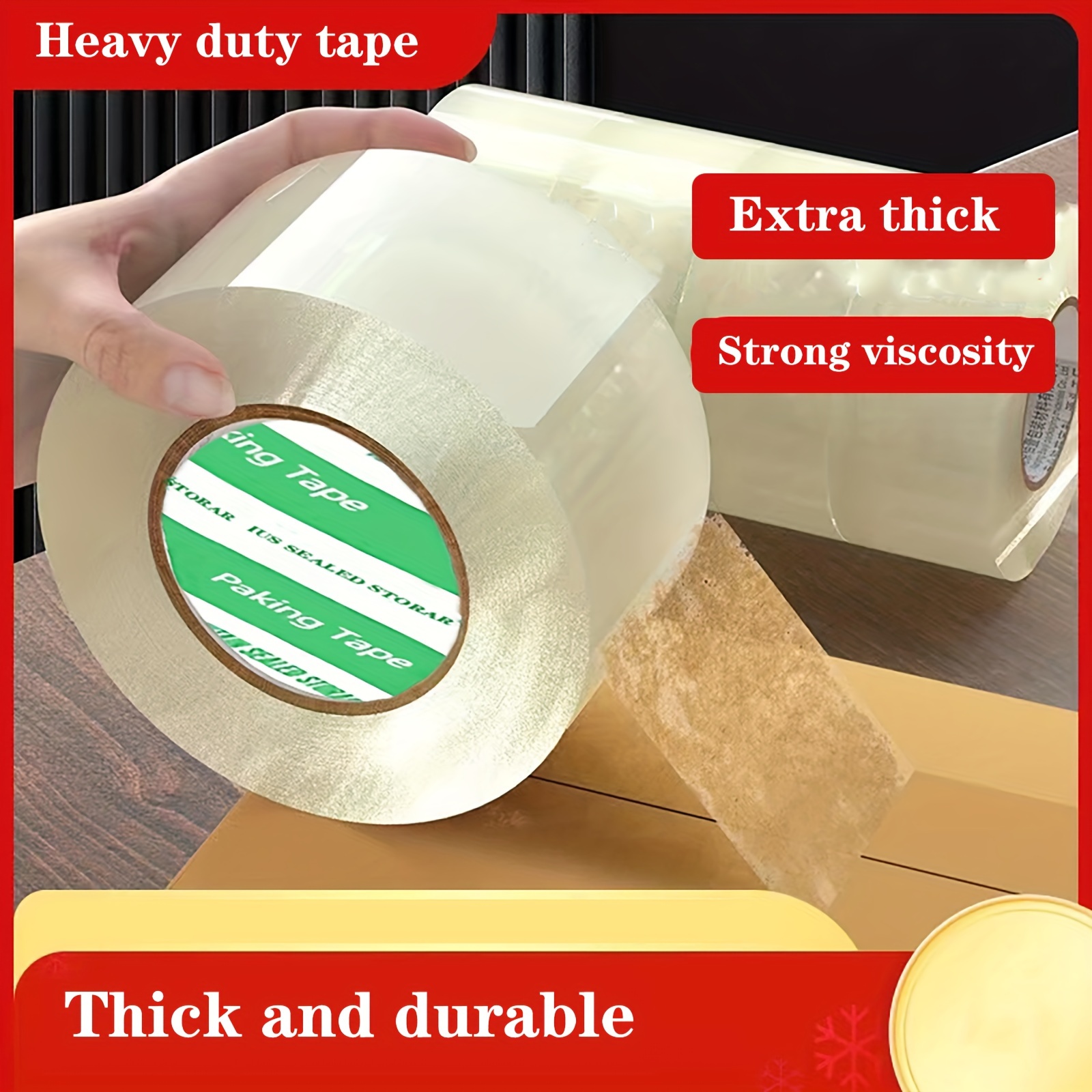 

1pc Of Heavy Duty Packaging Tape, 40y-80y2.4 Mil 1.89in Extra Thick Super Adhesive For Packaging Large Pieces Or Heavy Duty Goods, Suitable For Factory, Office