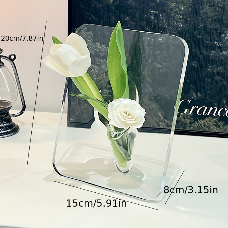 1pc Acrylic Flower Vase Hydroponic Flower Arrangement Holder