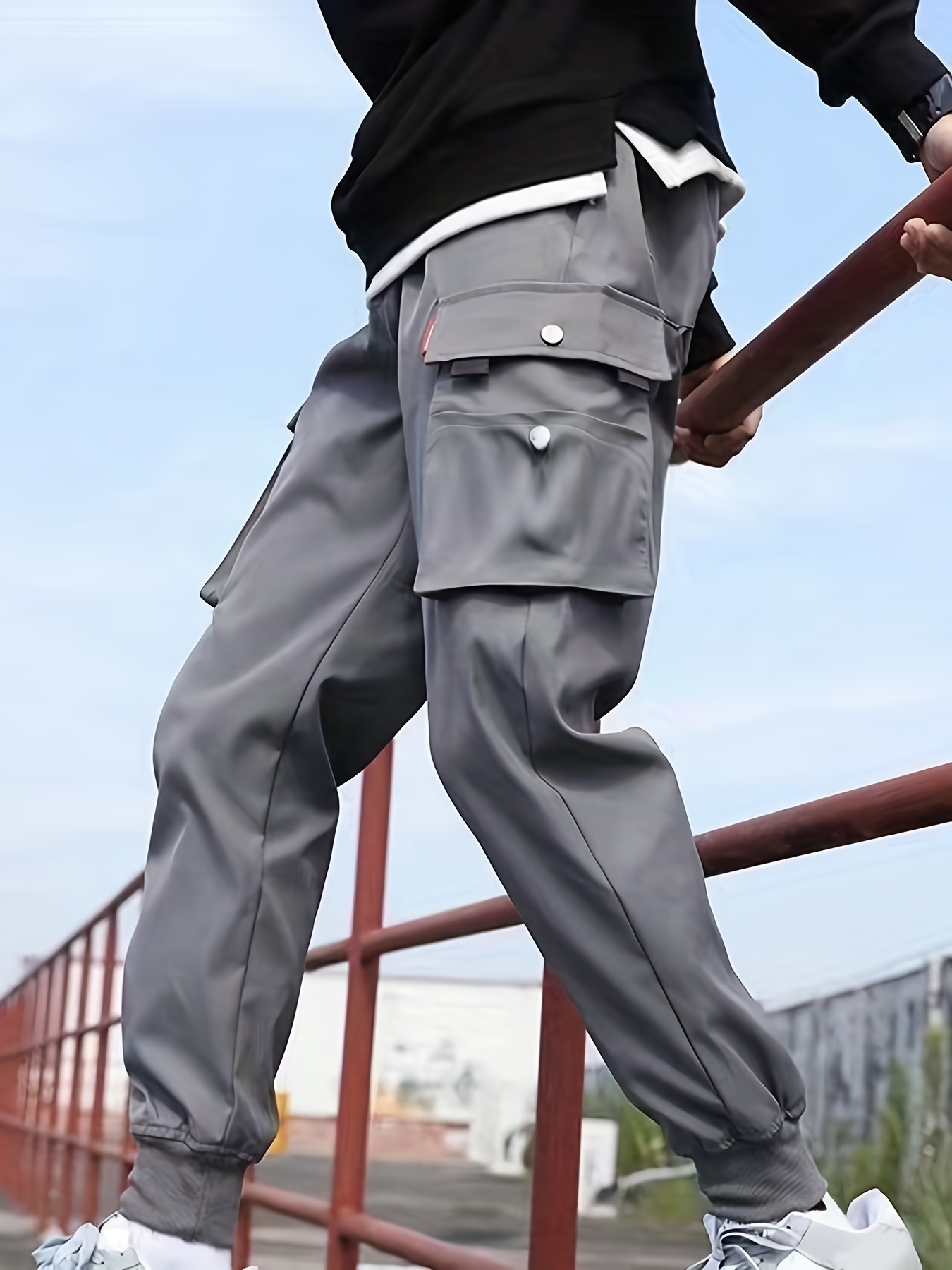 Plus Size Men's Trendy Capri Cargo Pants Multi Pockets - Temu