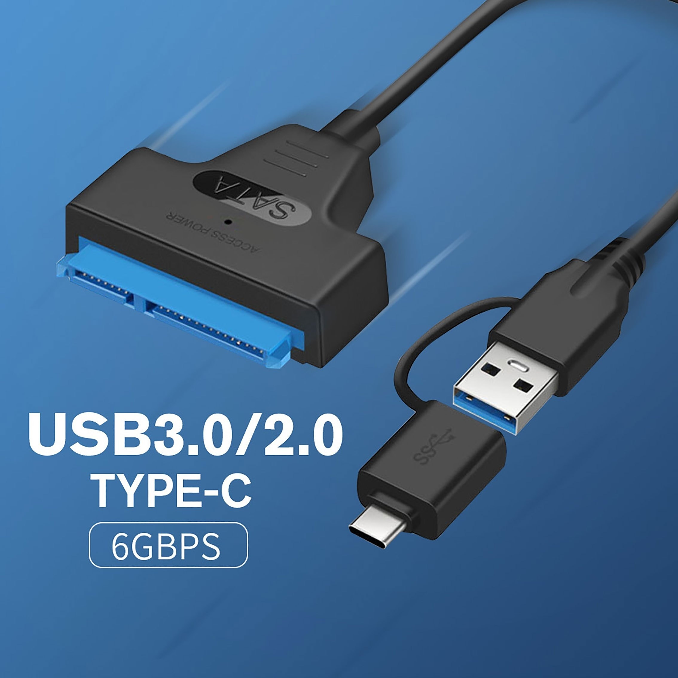Câble adaptateur USB 3.1 (10 Gb/s) pour disques durs / SSD SATA de 2,5 et  3,5