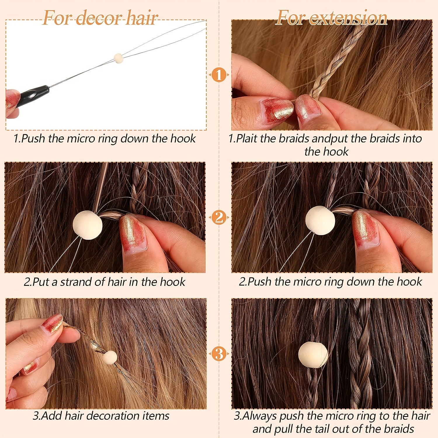 Hair Extension Loop Needle Threader, Hair Extension Tools , Micro