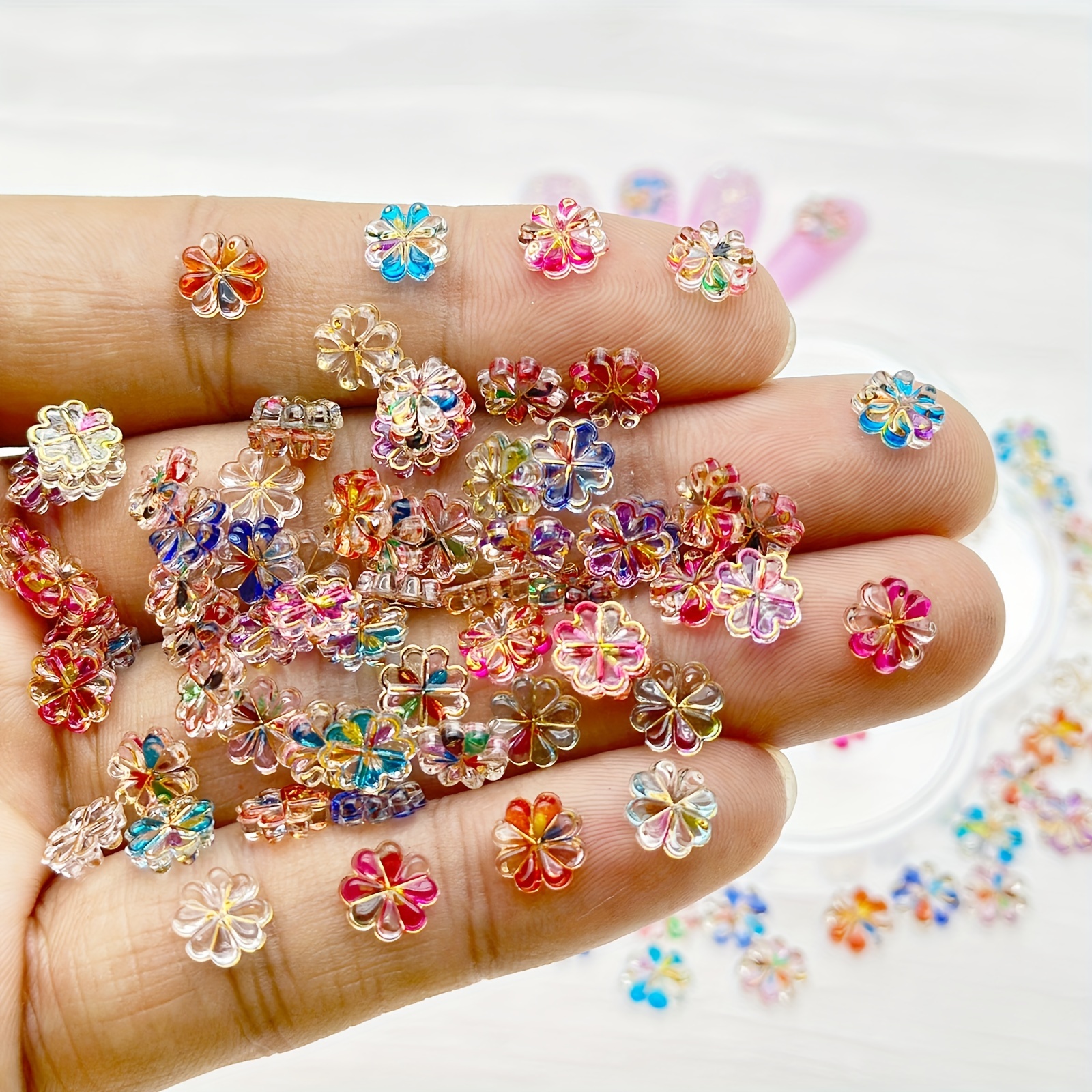 Y2k Colorful Nail Charms 3d Resin Knot Nail Charms Cute - Temu