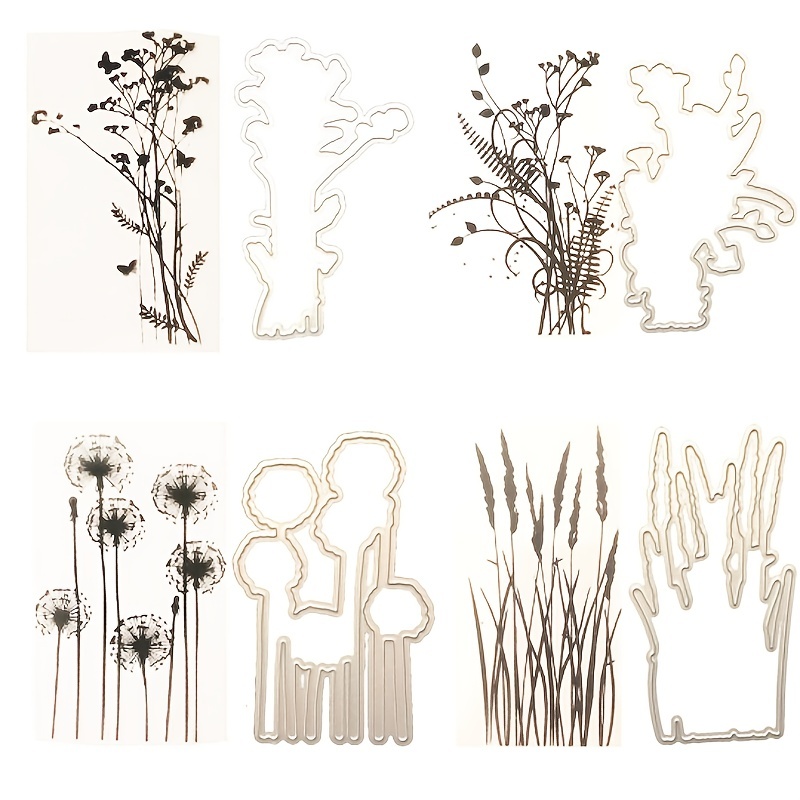 Flower/grass Clear Transparent Stamps Coordinating Temu