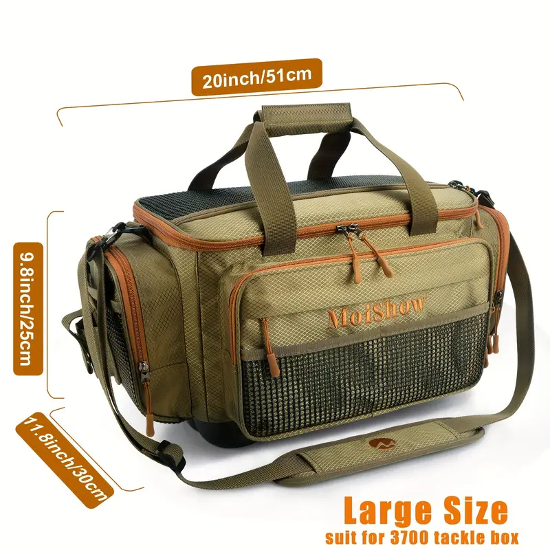 Fishing Tackle Box Bag - Large Capacity Fishing Bags For Saltwater Or  Freshwater - Padded Shoulder Strap - Tackle Bag For 3600 Tackle Box