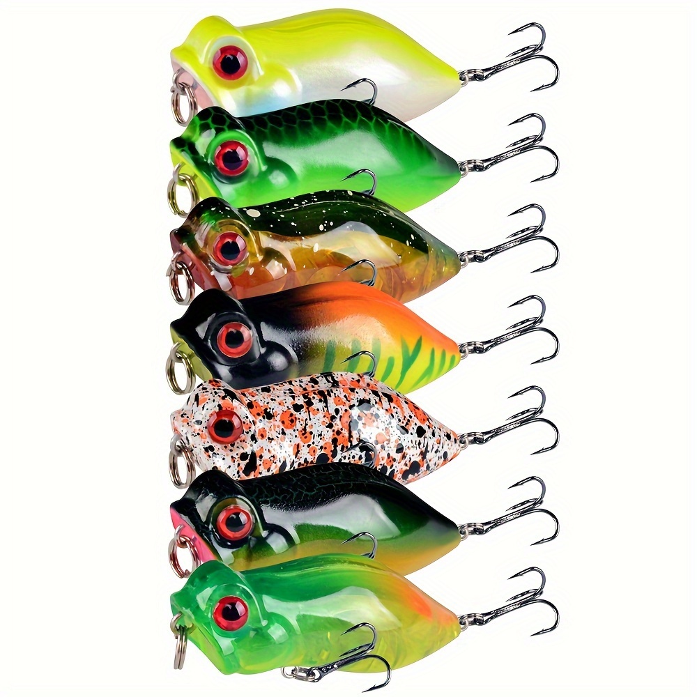 7pcs Floating Fishing Lures, Topwater Baits, Fishing Poppers For Trout Bass  Pike
