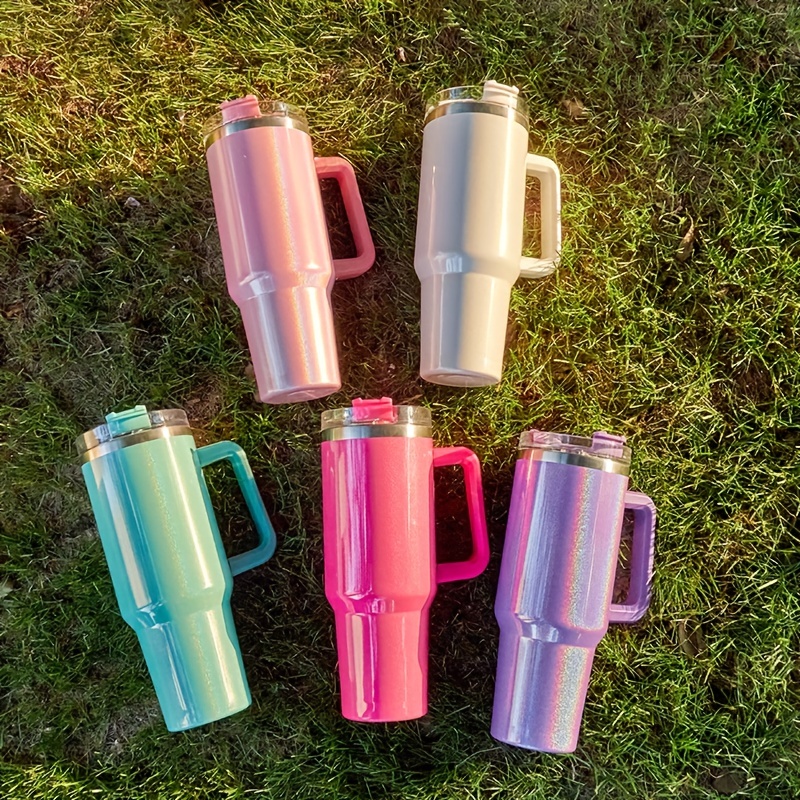 Tumbler With Lid And Straw, Stainless Steel Thermal Water Bottle With Handle,  Portable Drinking Cups, For Car, Home, Office, Summer Drinkware, Travel  Accessories, Home Kitchen Items, Birthday Gifts, Back To School Supplies 