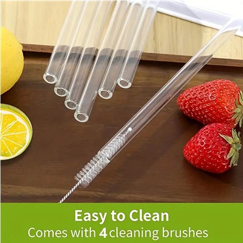 Straw, Reusable Glass Straws Clear Drinking Straw, 6 Straight And