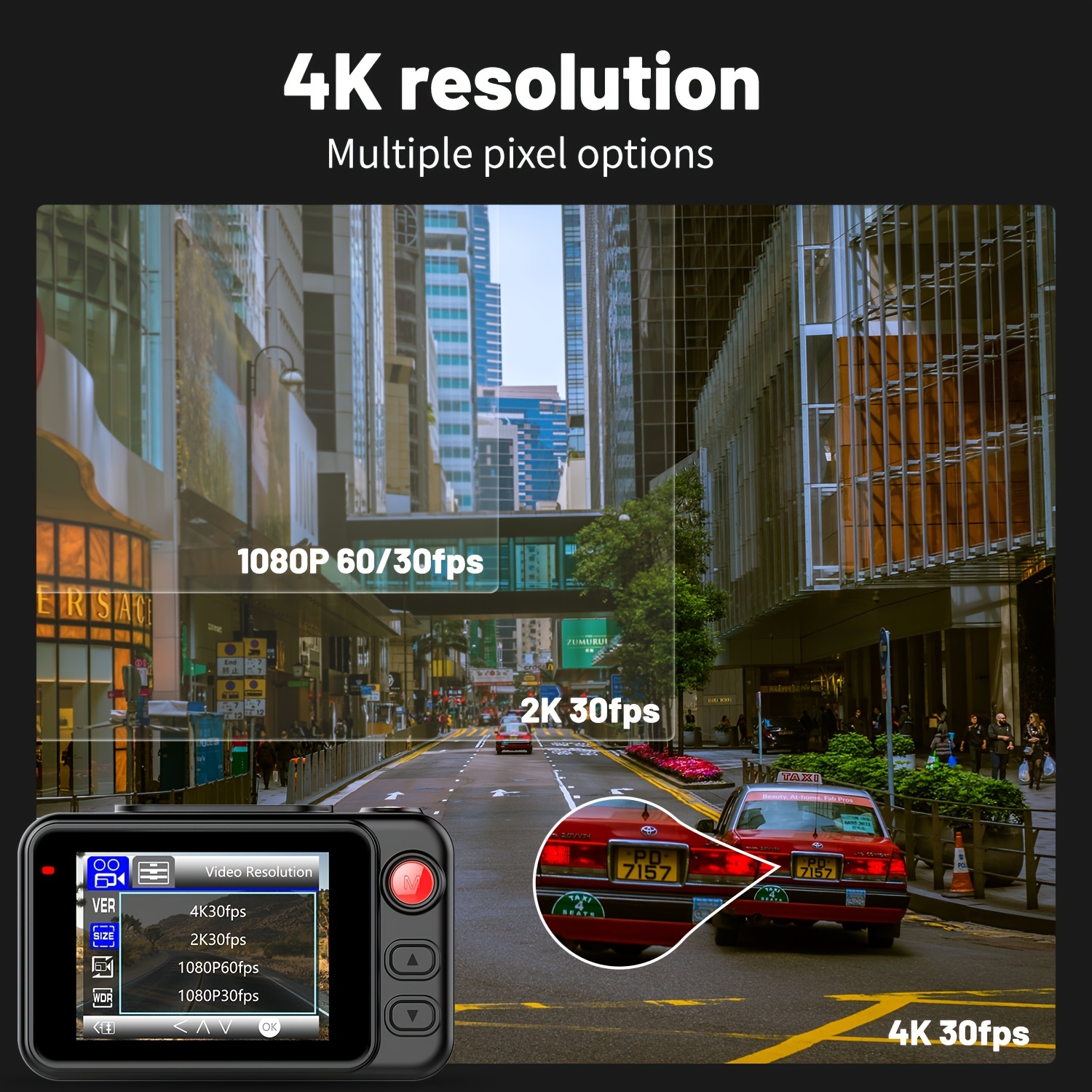 4k Wifi Gps Dash Cam Front And Rear,dual Lens Wireless Dash Camera For Cars  2.45screen,g-sensor,loop Recording,7/24h Parking Monitor - Temu