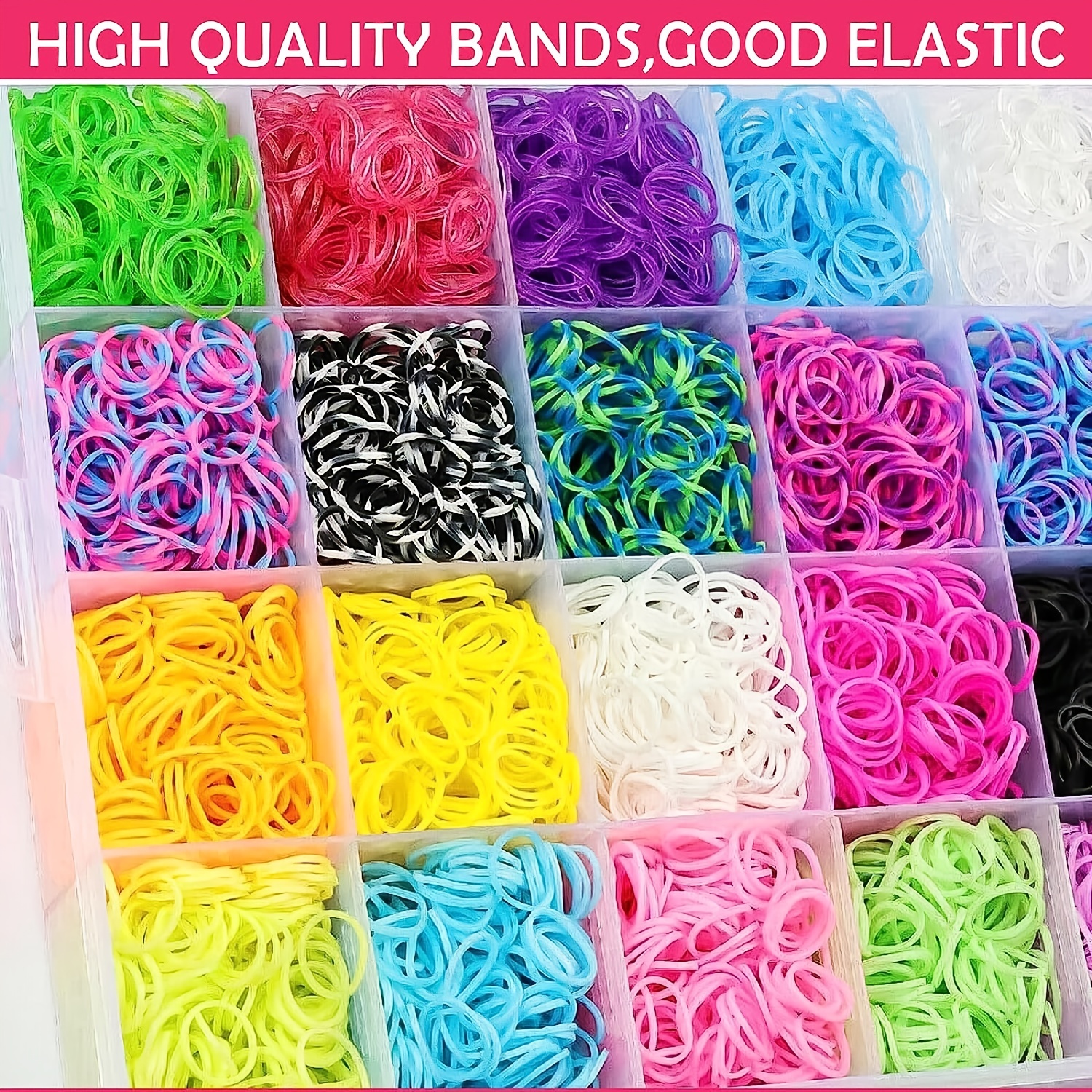 Loom Band Kit 15000+pcs Loom Rubber Bands In 25 Colors - Temu Canada