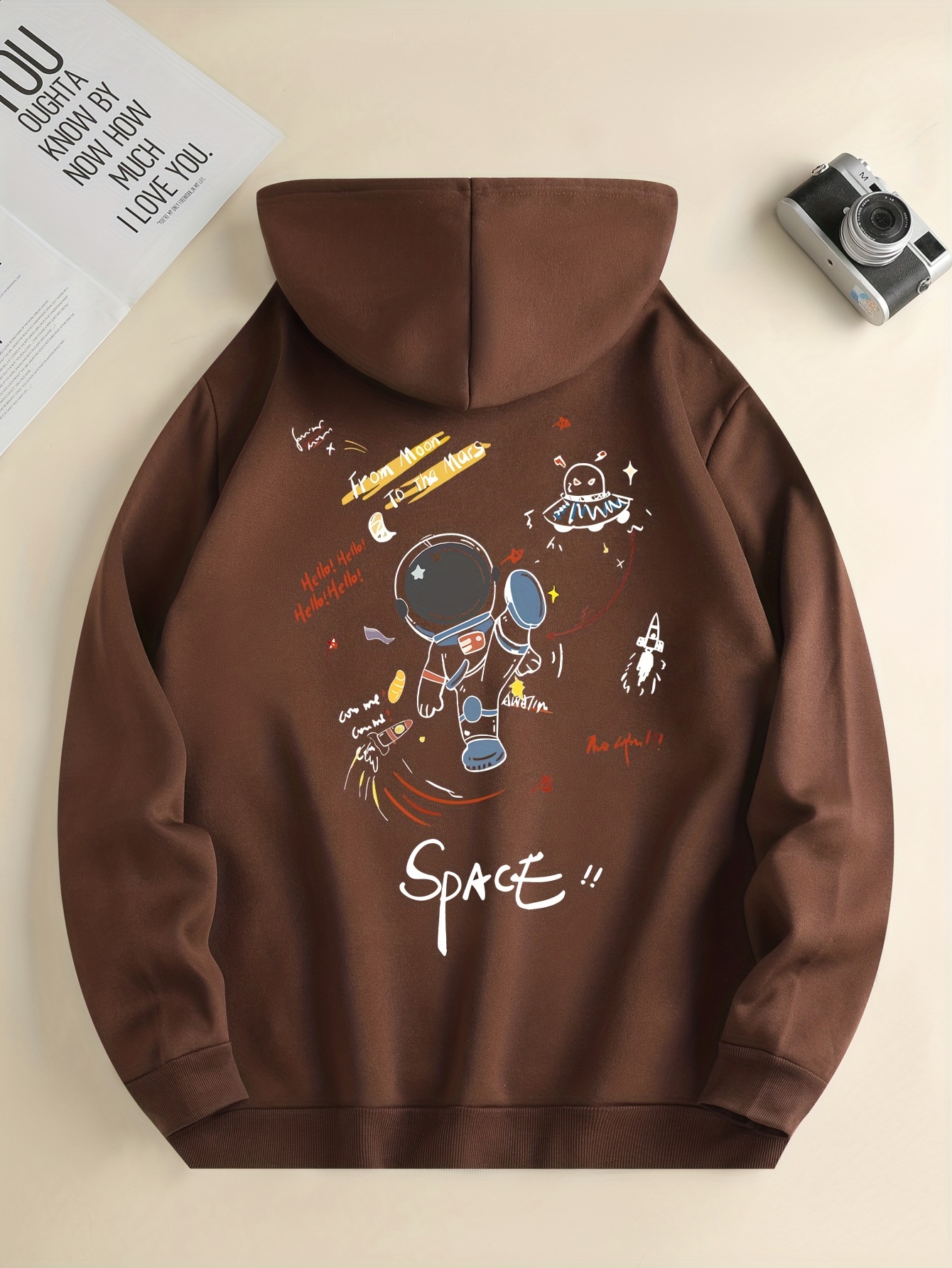 Outer Space Fishing Print Kid's Hoodie Causal Pullover - Temu