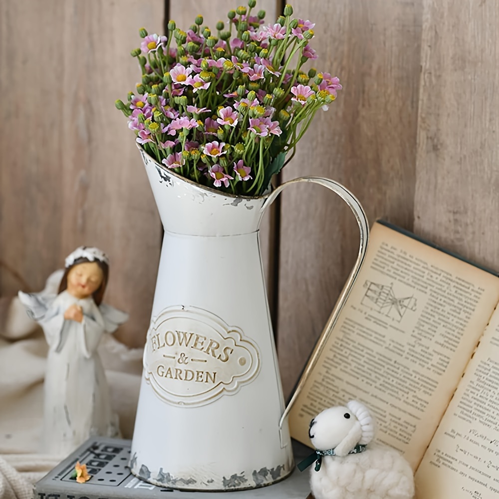 Rustic Shabby Chic Vase Farmhouse Galvanized Flower Vase - Temu