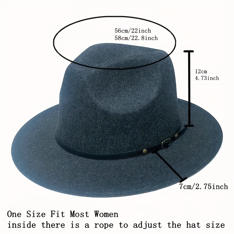 Stylish Wide Brim Fedora Hat for Women and Men with Adjustable Drawstring  and Belt Buckle - High-Quality Material, Unique Two Tone Design - Perfect