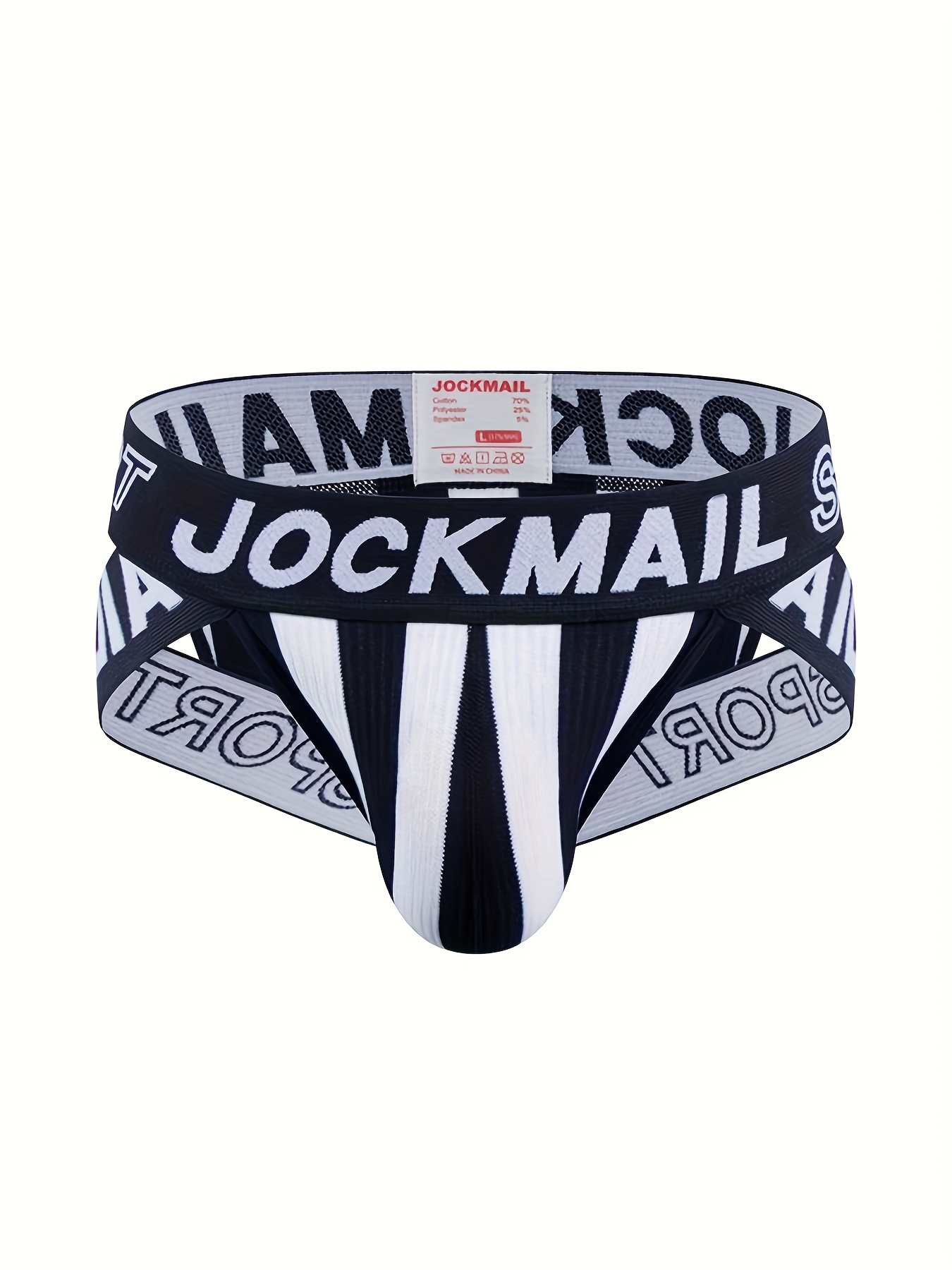 Jockmail Men's Sexy Striped Hollow Underwear Briefs Mesh - Temu