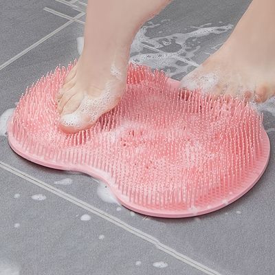 Silicone Bath Massage Pad, Shower Foot Massager Scrubber, Bathroom Wall Mounted Back Scrubber Back Exfoliator Foot Massage Pad Mat With Non Slip Suction Cups For Shower 1 Piece