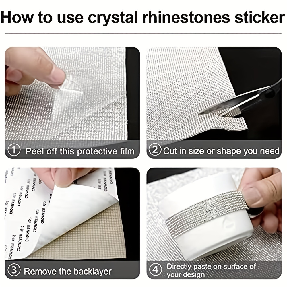 Rhinestone Sheet W Adhesive Backedblack Rhinestonerhinestone Stickers Sheet  Car Decoration Bling Crystal Rhinestone Sheets Self Adhesive 