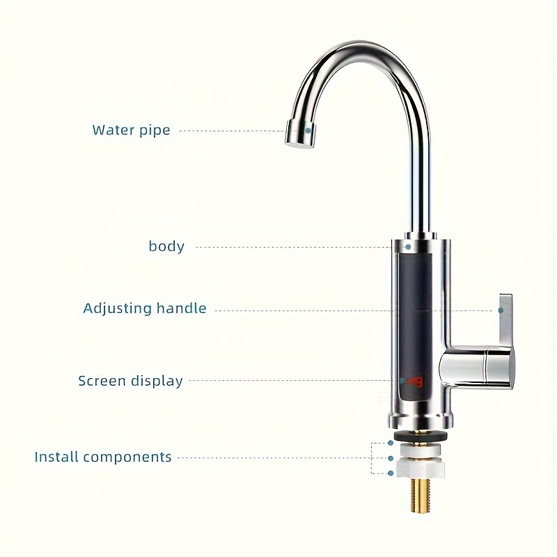 Robinet d'eau chaude instantanée Chauffe-eau électrique robinet d'eau chaude  2 en 1 robinet de bassin sans réservoir Geyser robinet de chauffe-eau  instantané for la maison Plus rapide, plus propre, pl : 