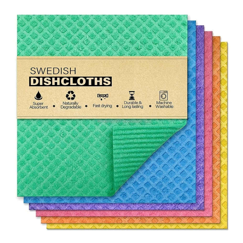 Swedish Dish Cloths - Reusable, Absorbent, And Kitchen Towels - Cellulose  Sponge Cloth For Easy Cleaning - Temu South Korea