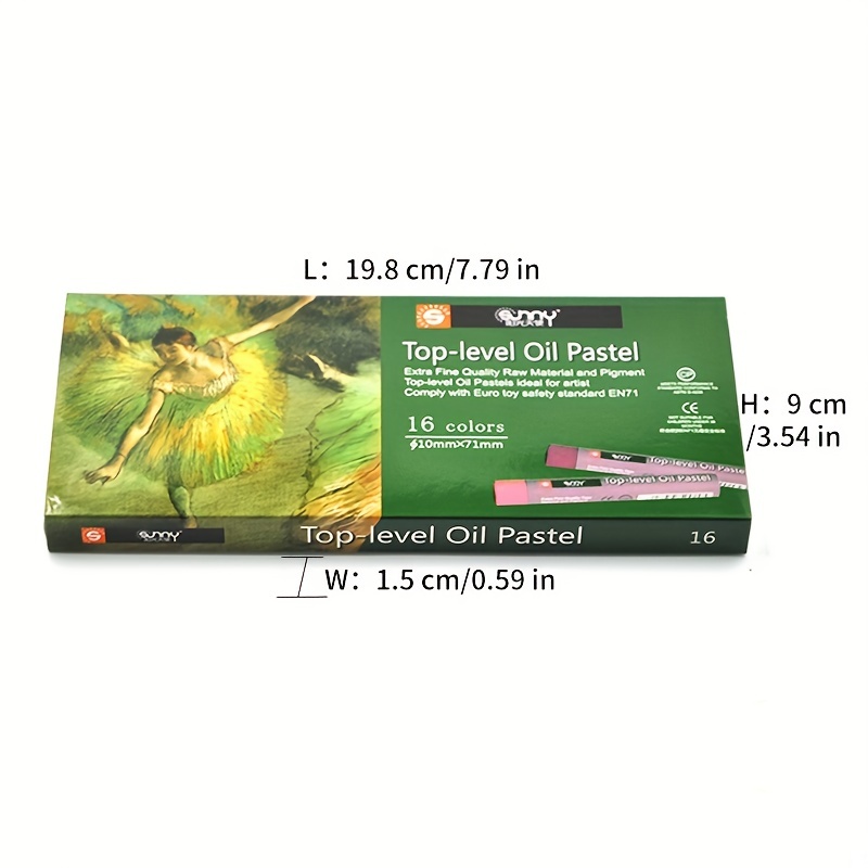 Top Series Oil Pastels - 16 Colors Oil Pastels Box Set For Student Painting  Supplies Material: Wax