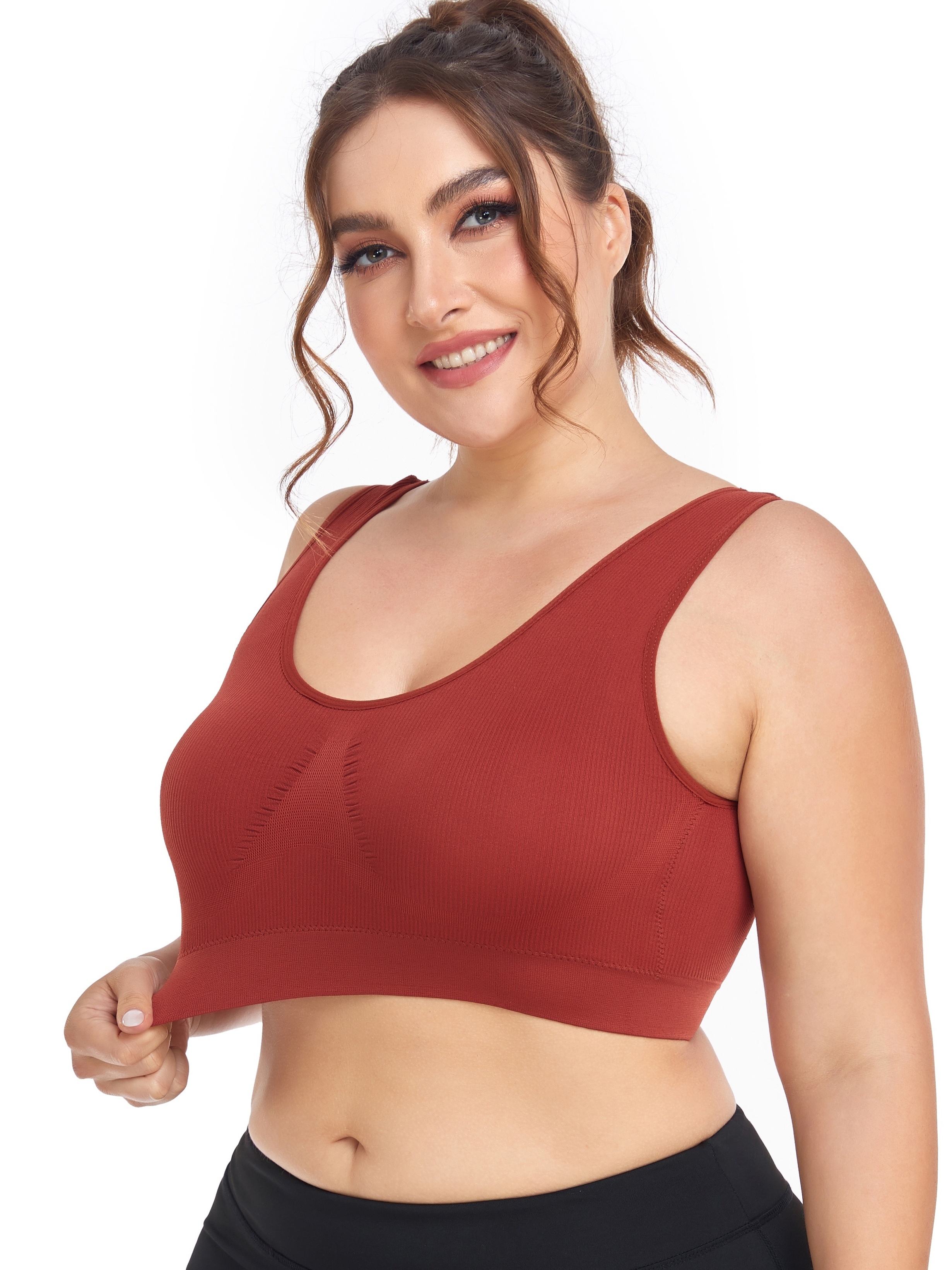  Womens Balconette Bra Plus Size Full Coverage Tshirt  Seamless Underwire Bras Back Smoothing Red Revelry 42C